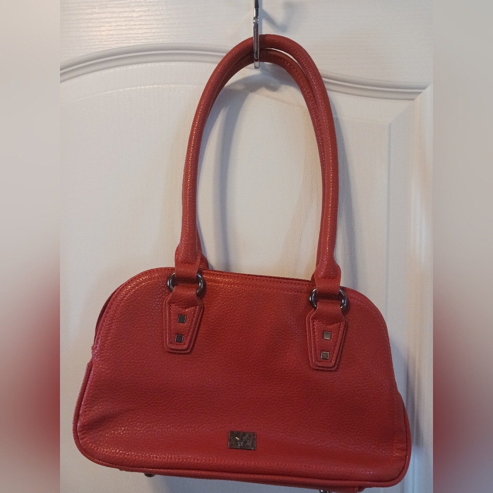 Vibrant Orange Shoulder Bag with Structured Design